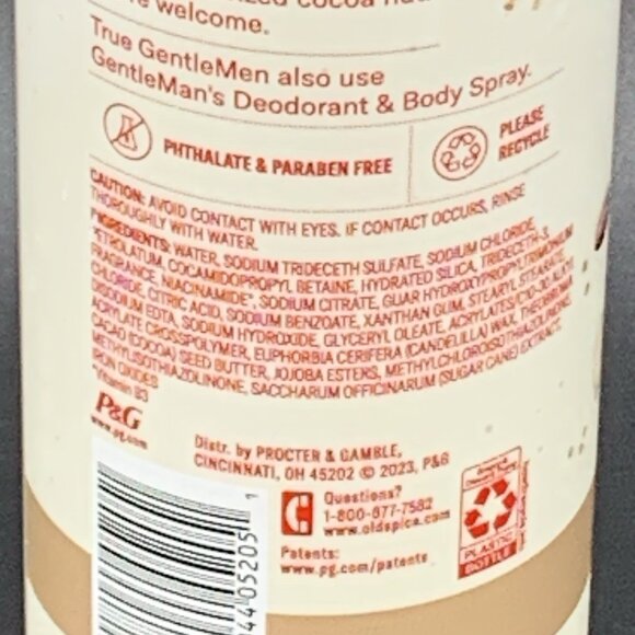 Old Spice GentleMan's Exfoliating Body Wash Brown Sugar & Cocoa 18 fl oz 2 Pack - Picture 4 of 5